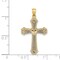 14K Two Tone Gold Hearts Cross Pendant Charm Jewelry 33mm x 19mm